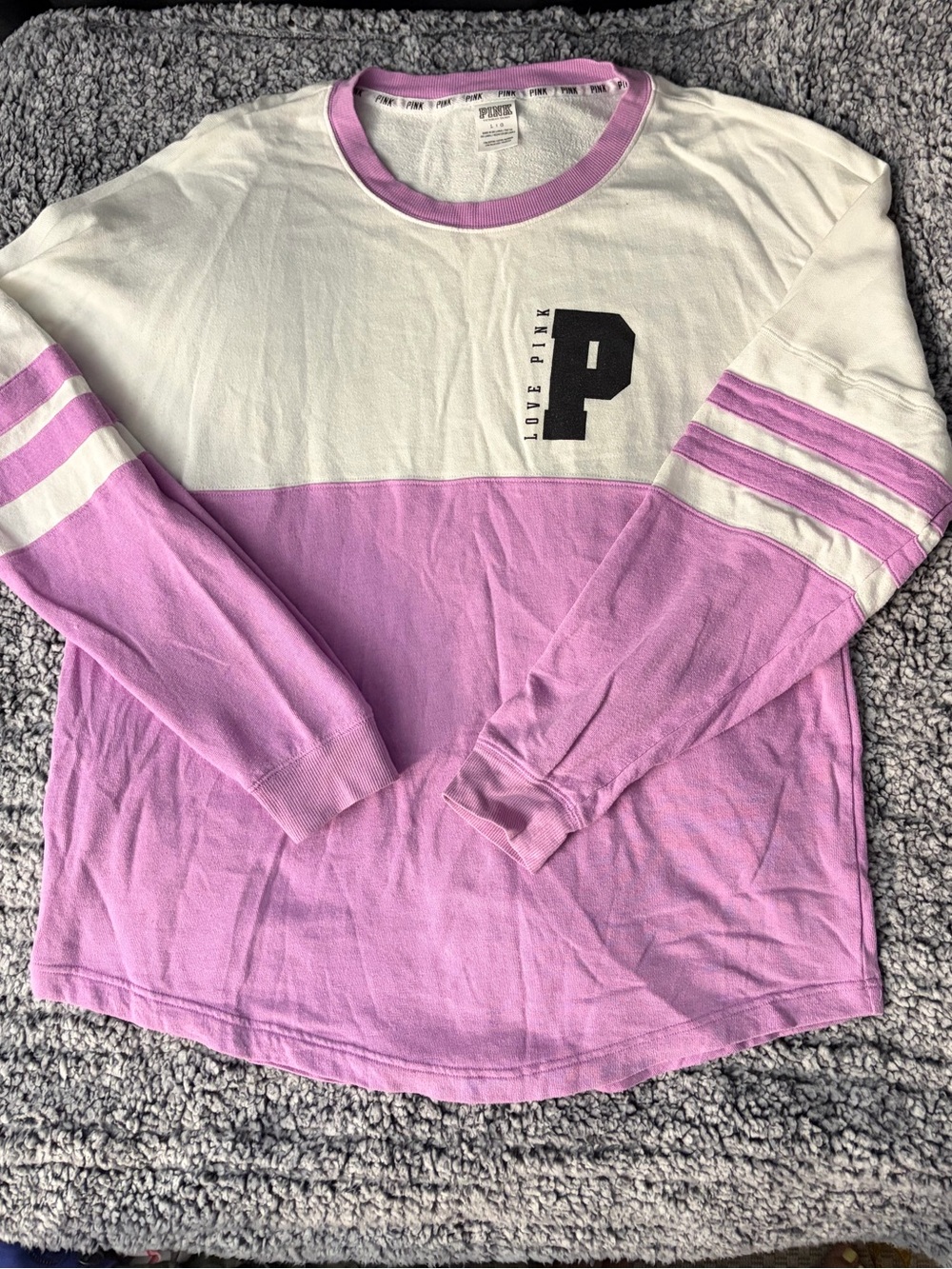 Victoria's Secret Pink and White Crewneck